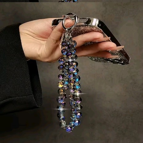 Colorful Mobile Phone Lanyard Chain Stylish Glitter Crystal Bead