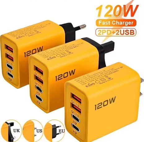 4 Ports USB C PD Charger Quick Charge 3.0 Type C USB Phone Chargers Fast Charging Adapter For iPhone 16