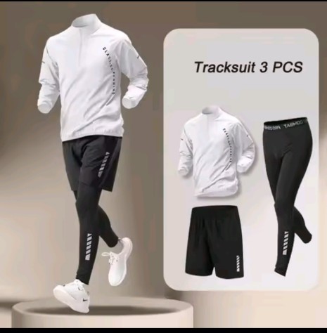 1-3 PCS Outdoor Men's Quick Dry Jacket Suit 1-3 piece Fitness Running Sets Sports
