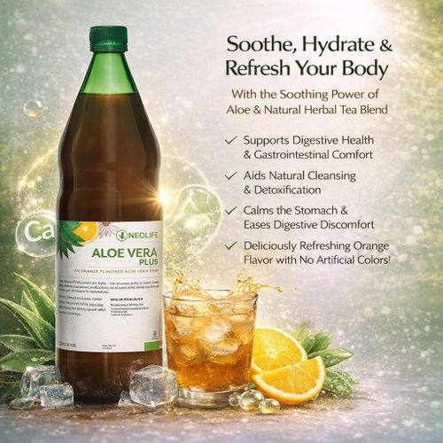 Vitality Health and Wellness GLND Aloe Vera Plus Orange - 1 Litre (Single)